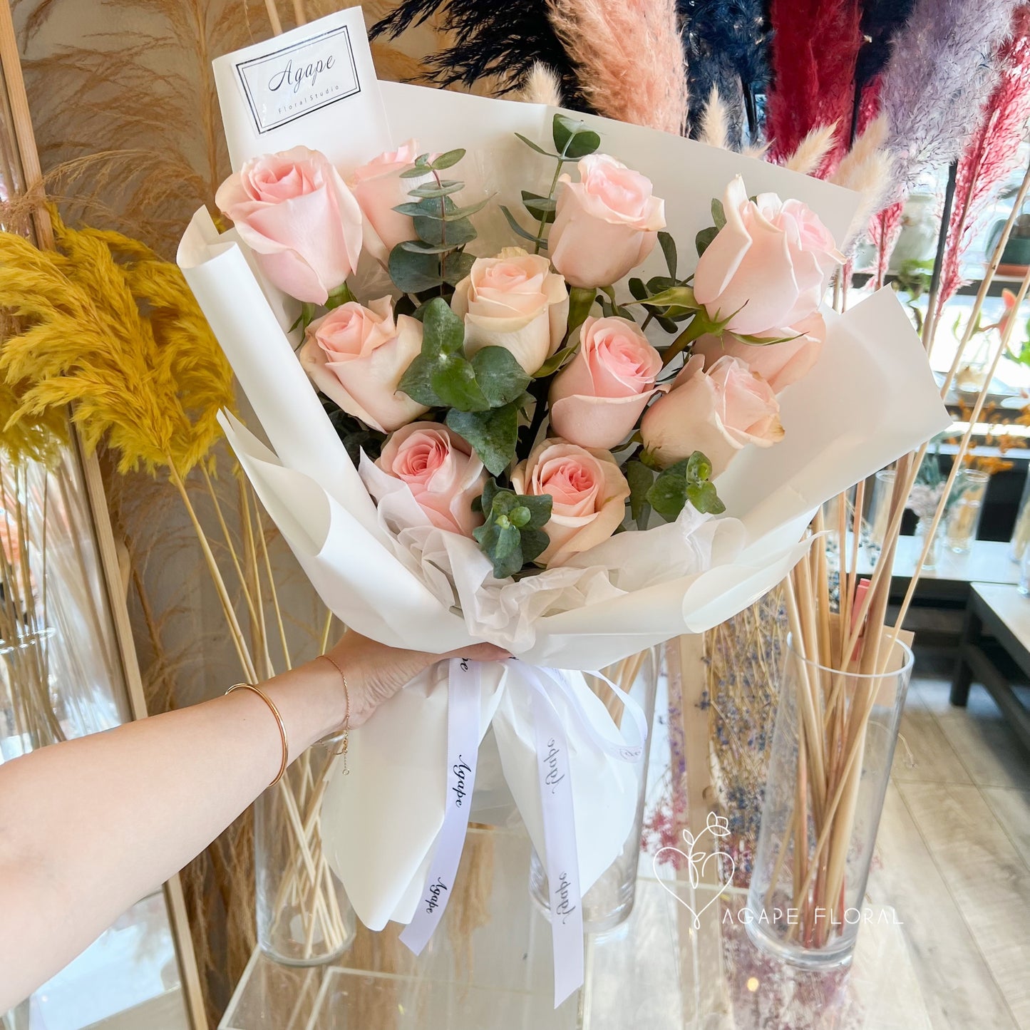 Classic Pink Rose Bouquet