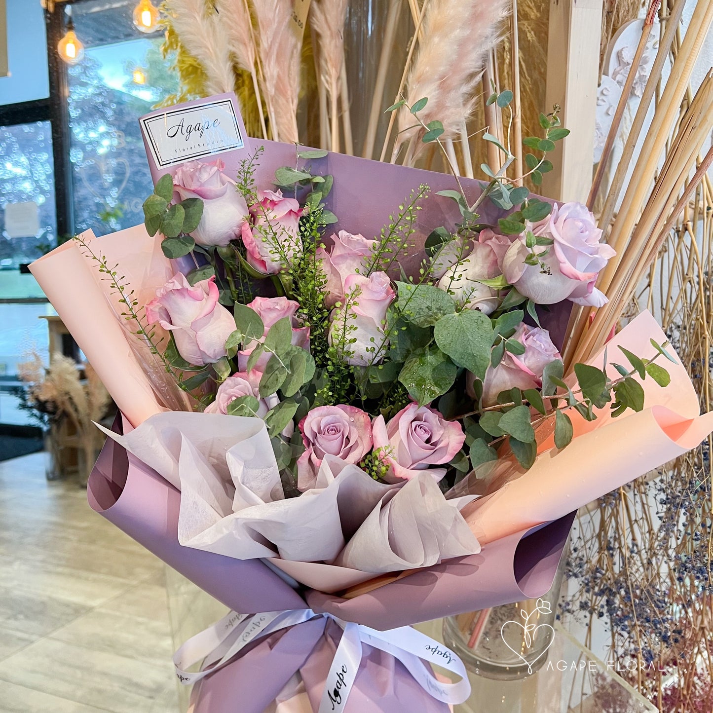 Classic Purple Rose Bouquet