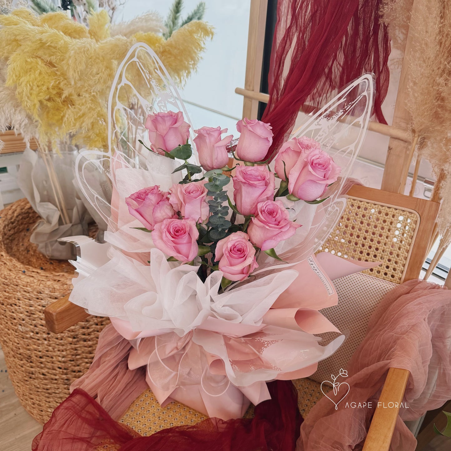 You're My Butterfly Bouquet (Pink Rose)(VDAY)