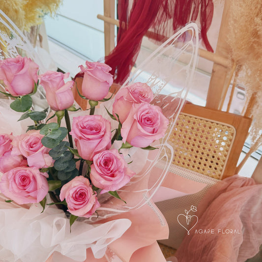 You're My Butterfly Bouquet (Pink Rose)(VDAY)