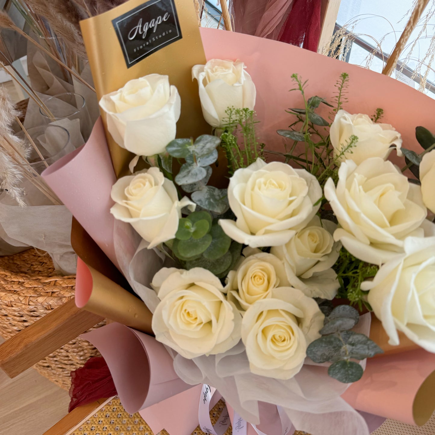 Classic White Rose Bouquet