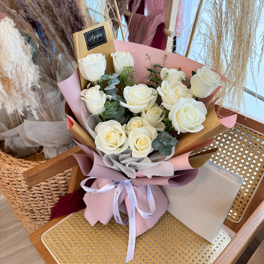 Classic White Rose Bouquet