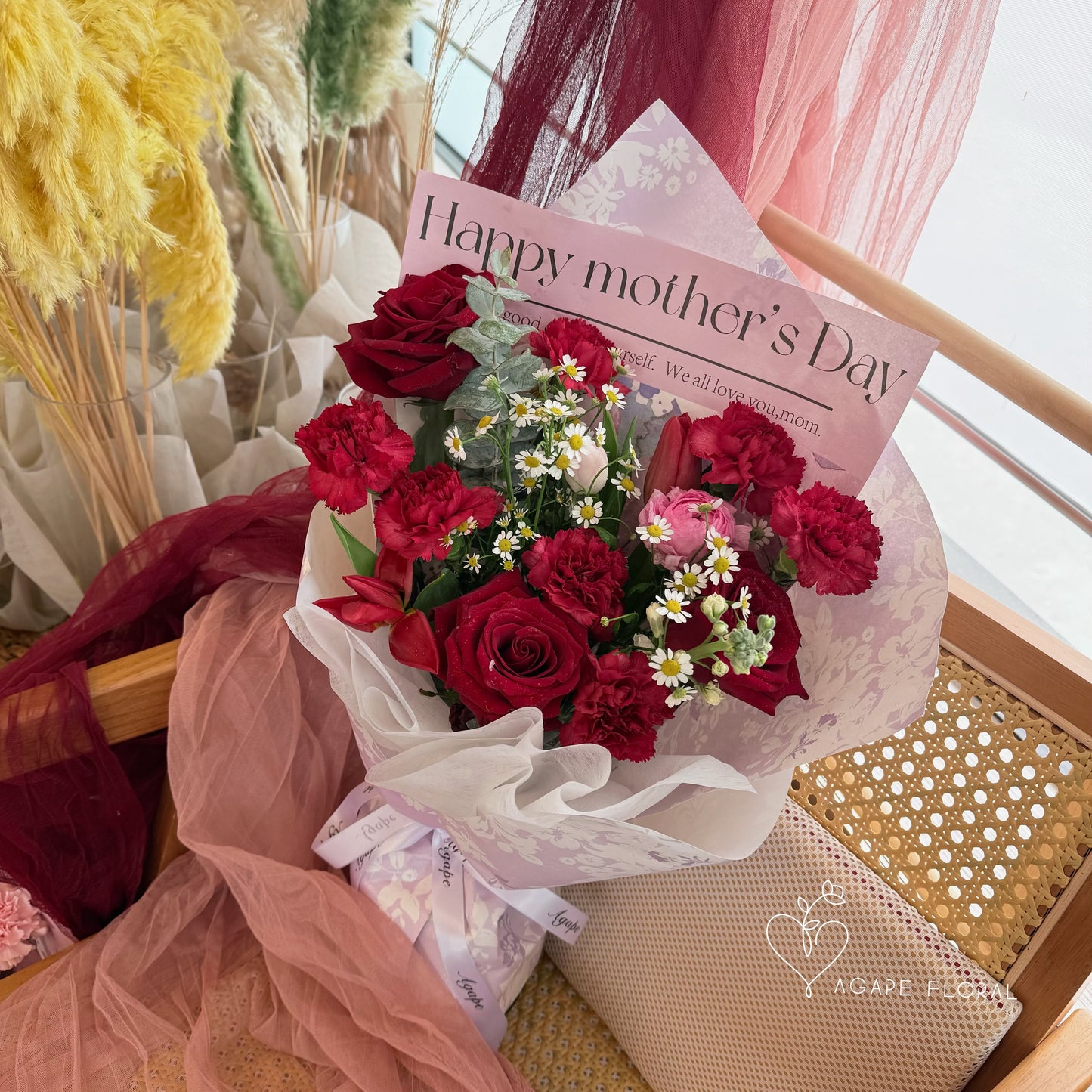 Happy Mother's Day Rosy Red Bouquet