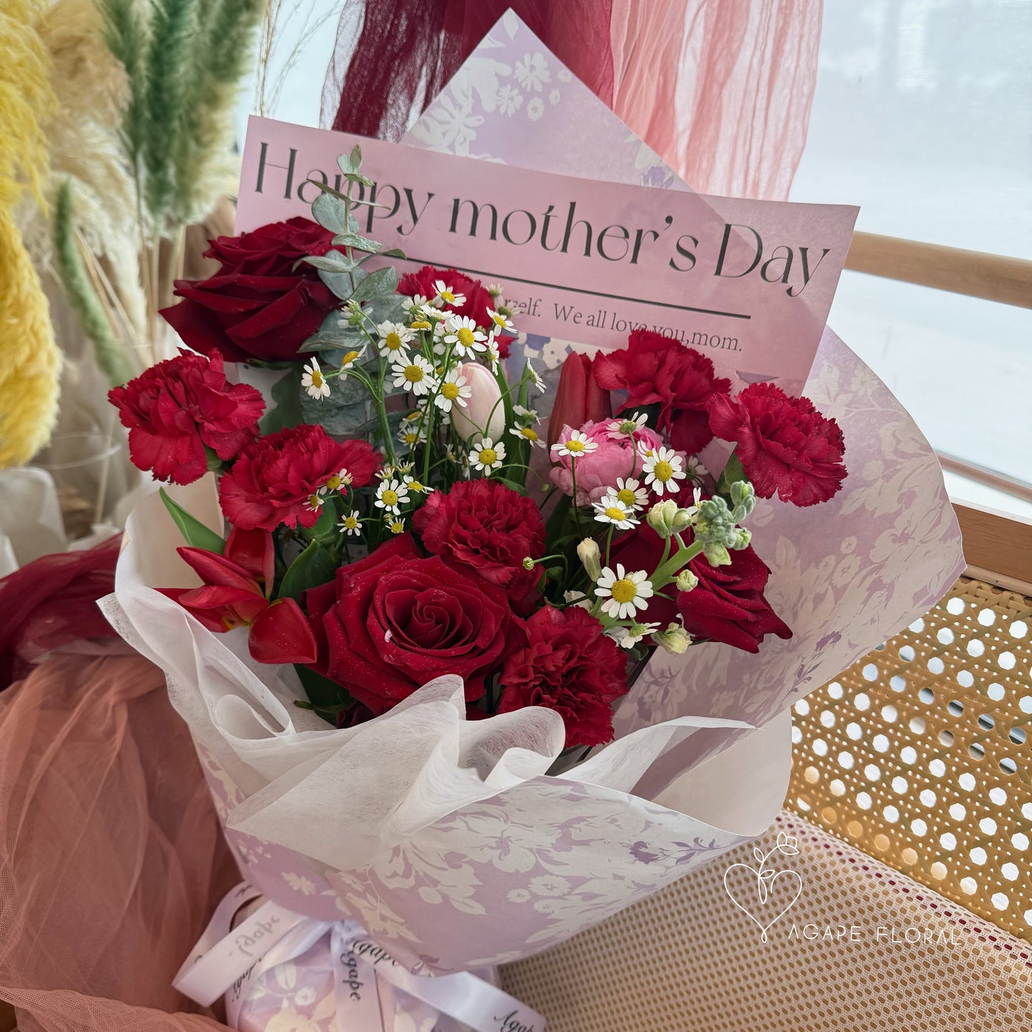 Happy Mother's Day Rosy Red Bouquet