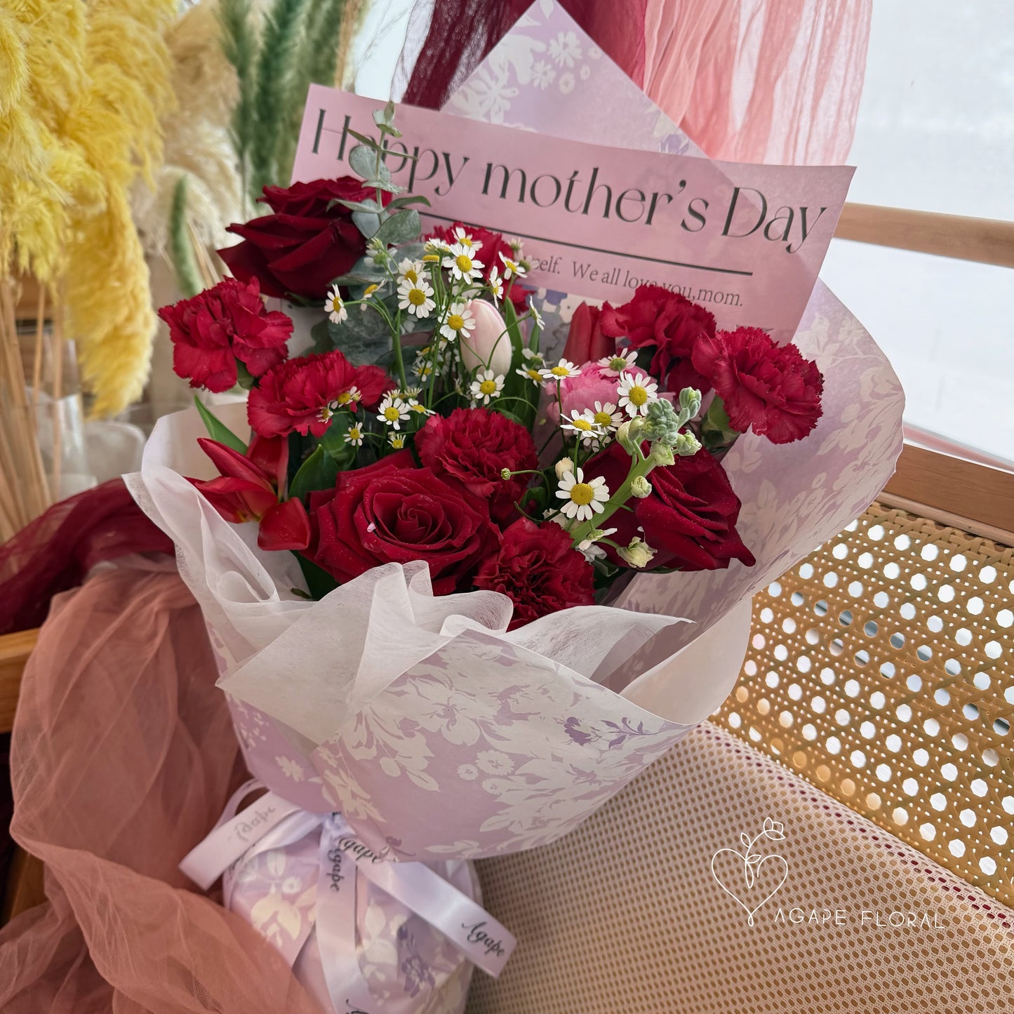 Happy Mother's Day Rosy Red Bouquet