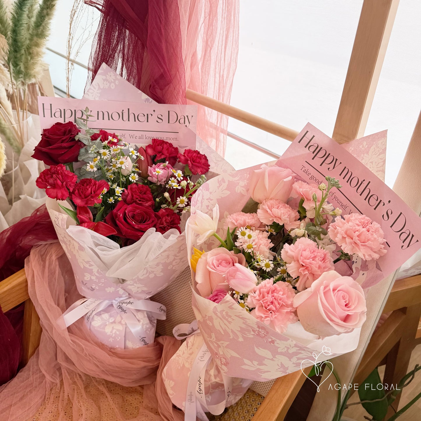 Happy Mother's Day Rosy Red Bouquet