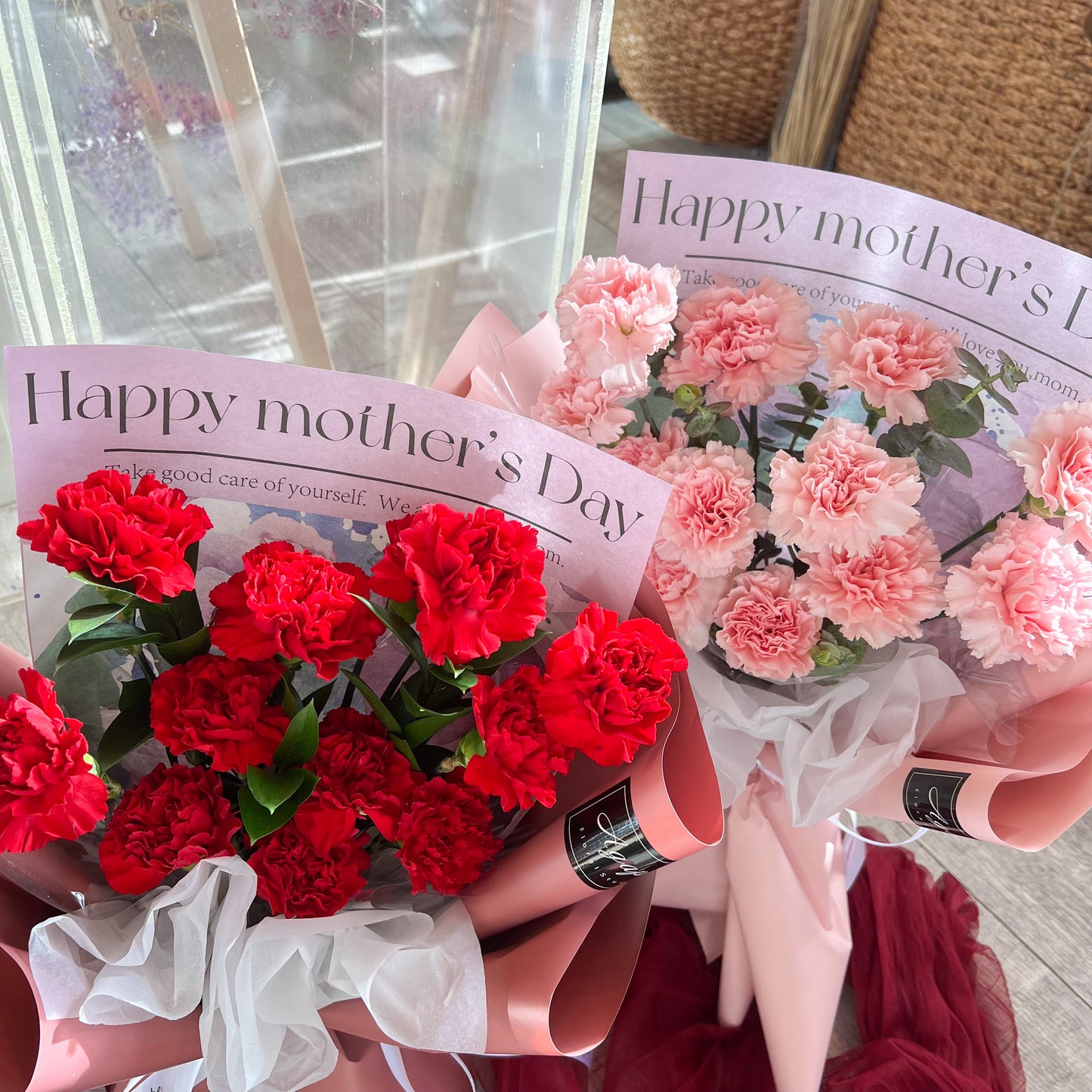 Happy Mother's Day Pink Carnation Bouquet