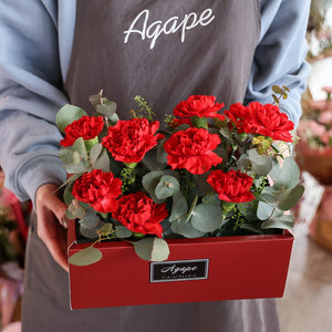 Red Carnation Basket